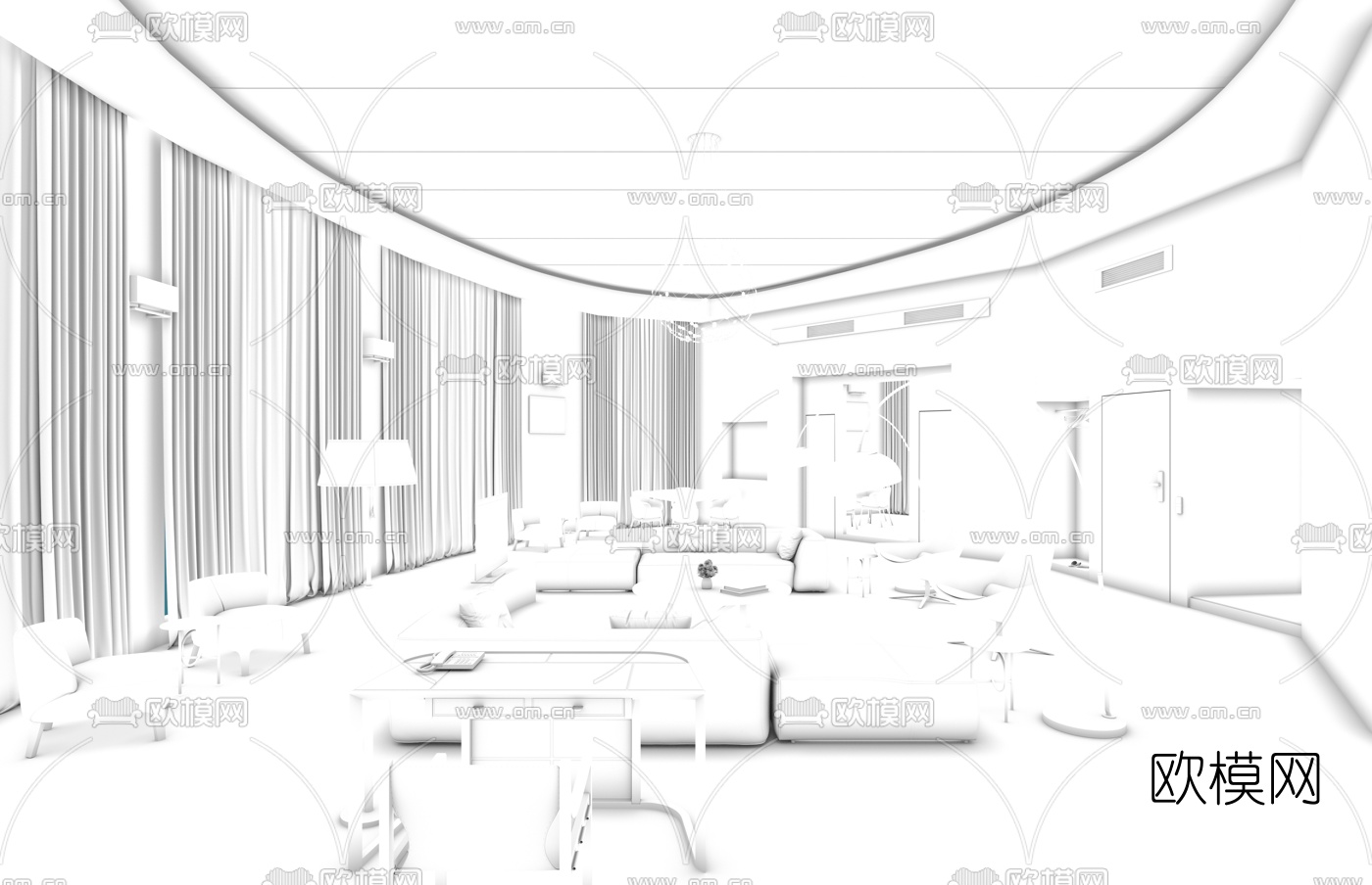 乌克兰利沃夫BANK HOTEL酒店豪华客房3d模型