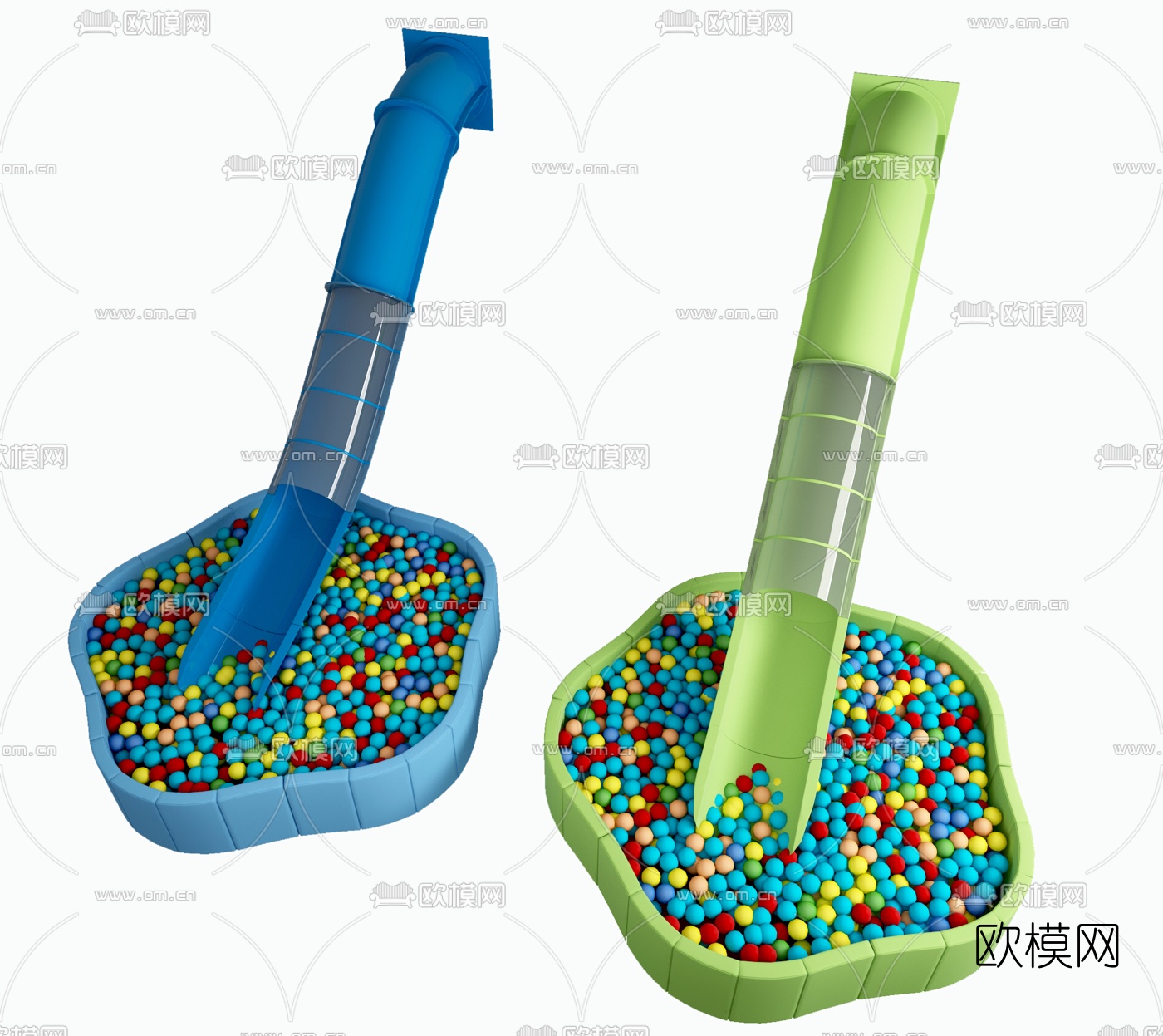 现代儿童滑滑梯游乐设施3d模型下载