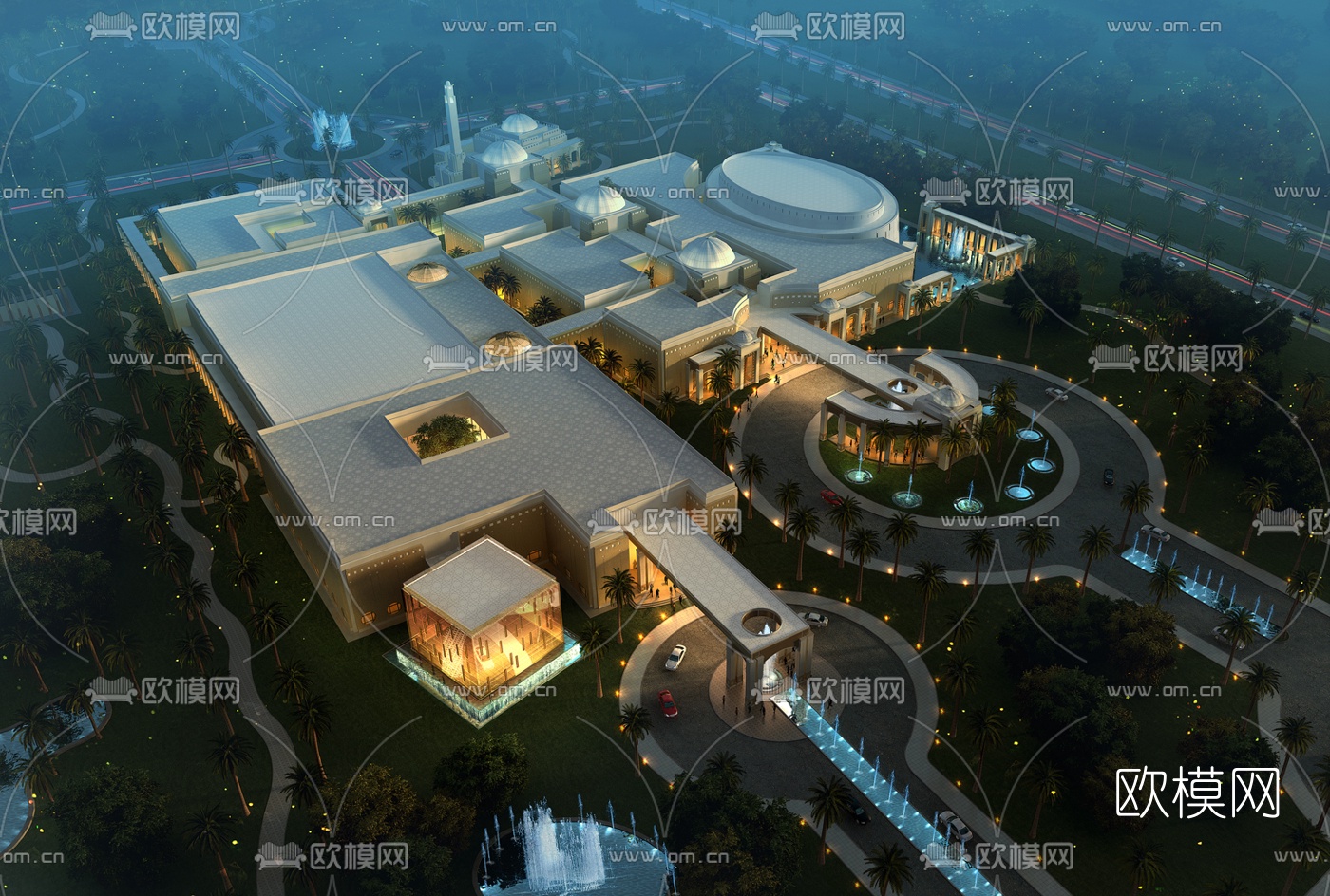 现代城市建筑鸟瞰3d模型