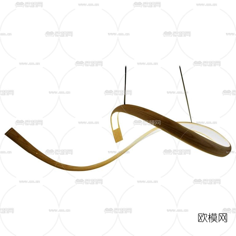 现代木质装饰吊灯3D模型