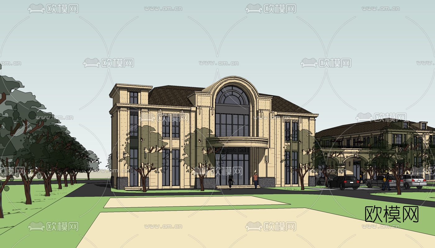 欧式休闲会所su模型下载（渲染图3）