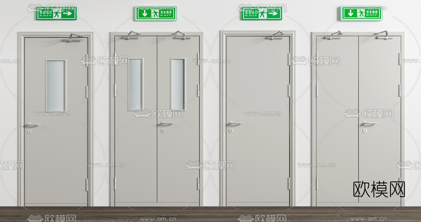 现代消防门防火门3d模型下载
