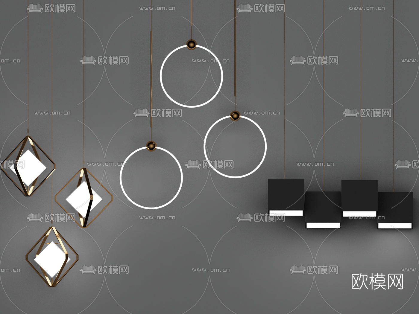 北欧创意吊灯3d模型下载