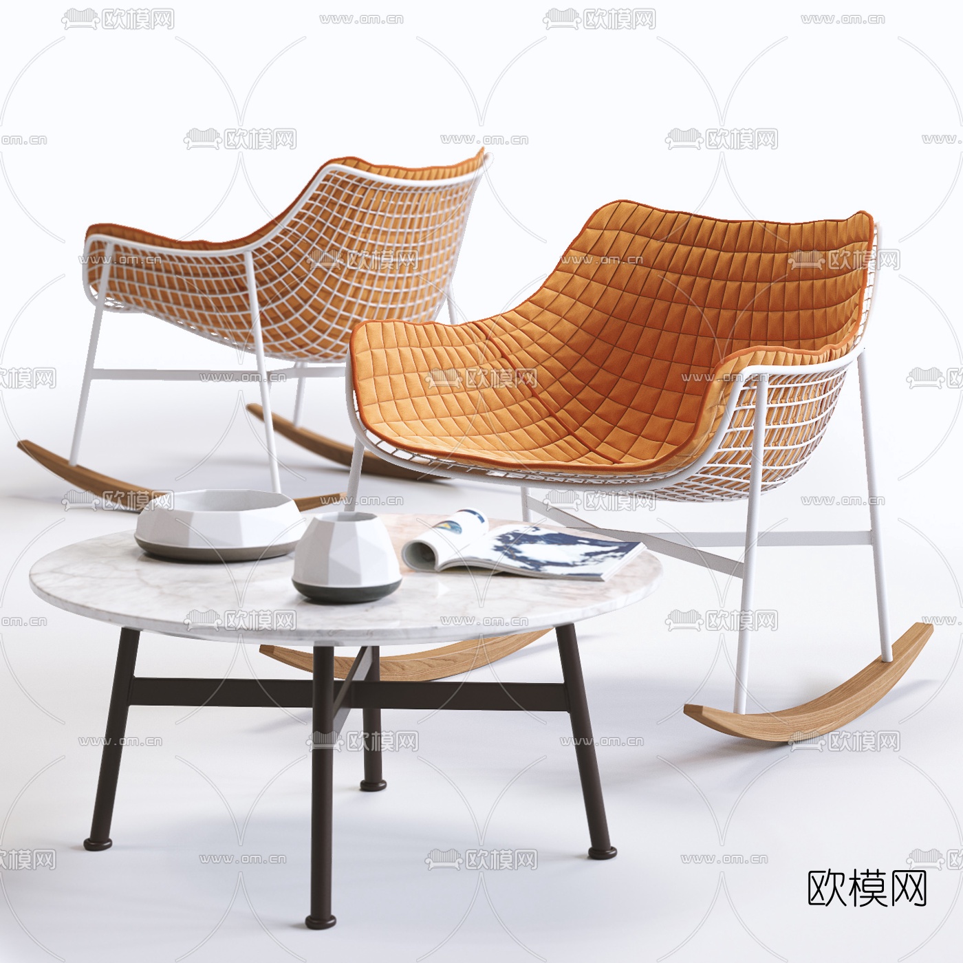 北欧简约摇椅3d模型
