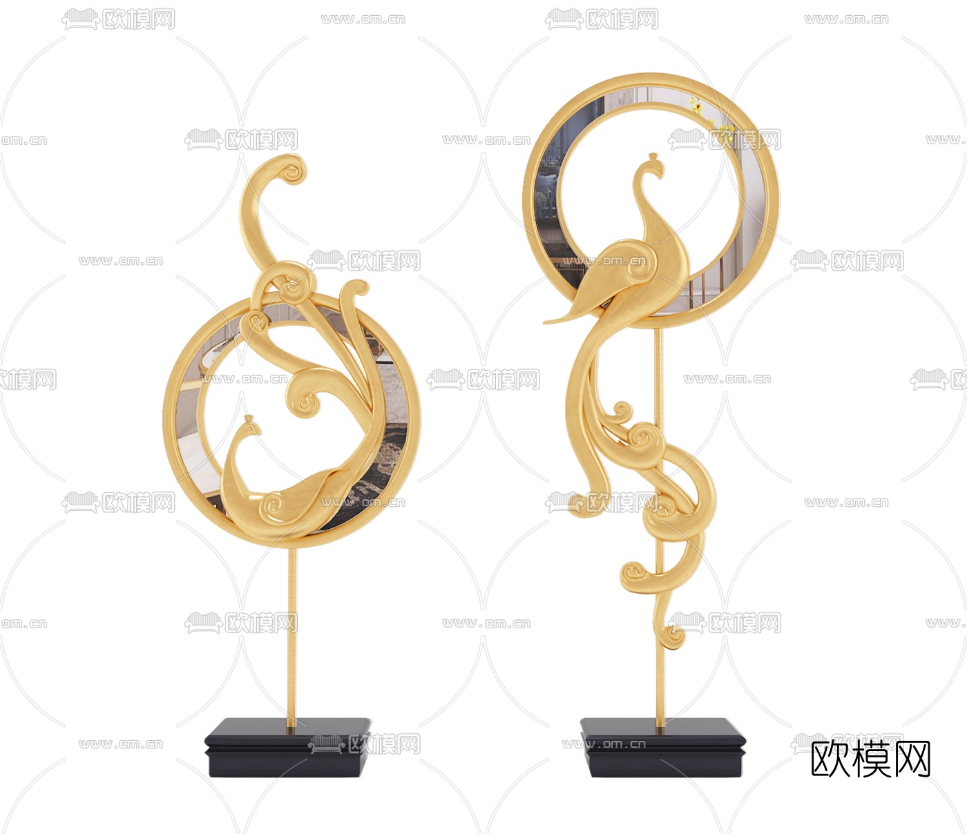欧式金属雕塑摆件3d模型下载