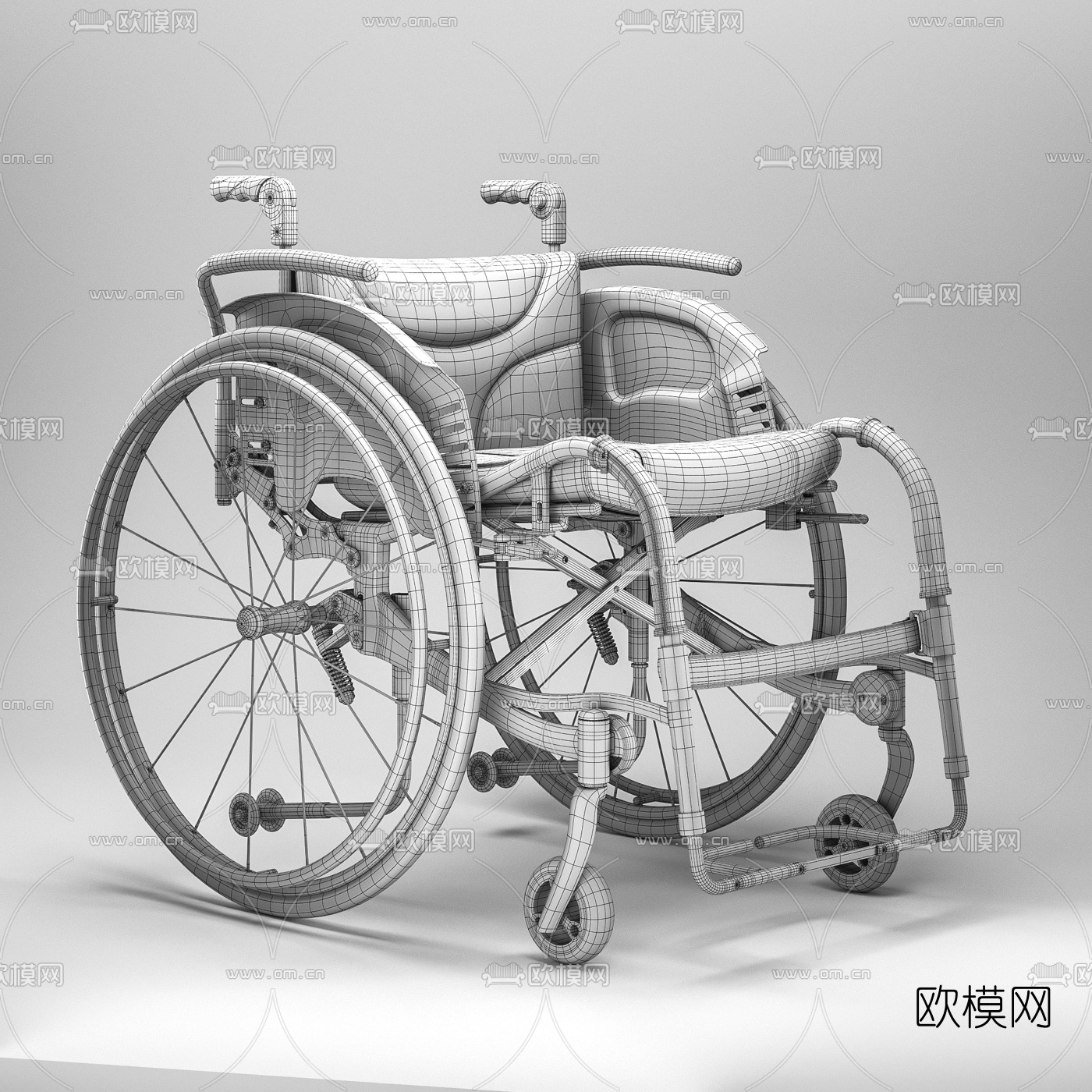 现代轮椅3D模型