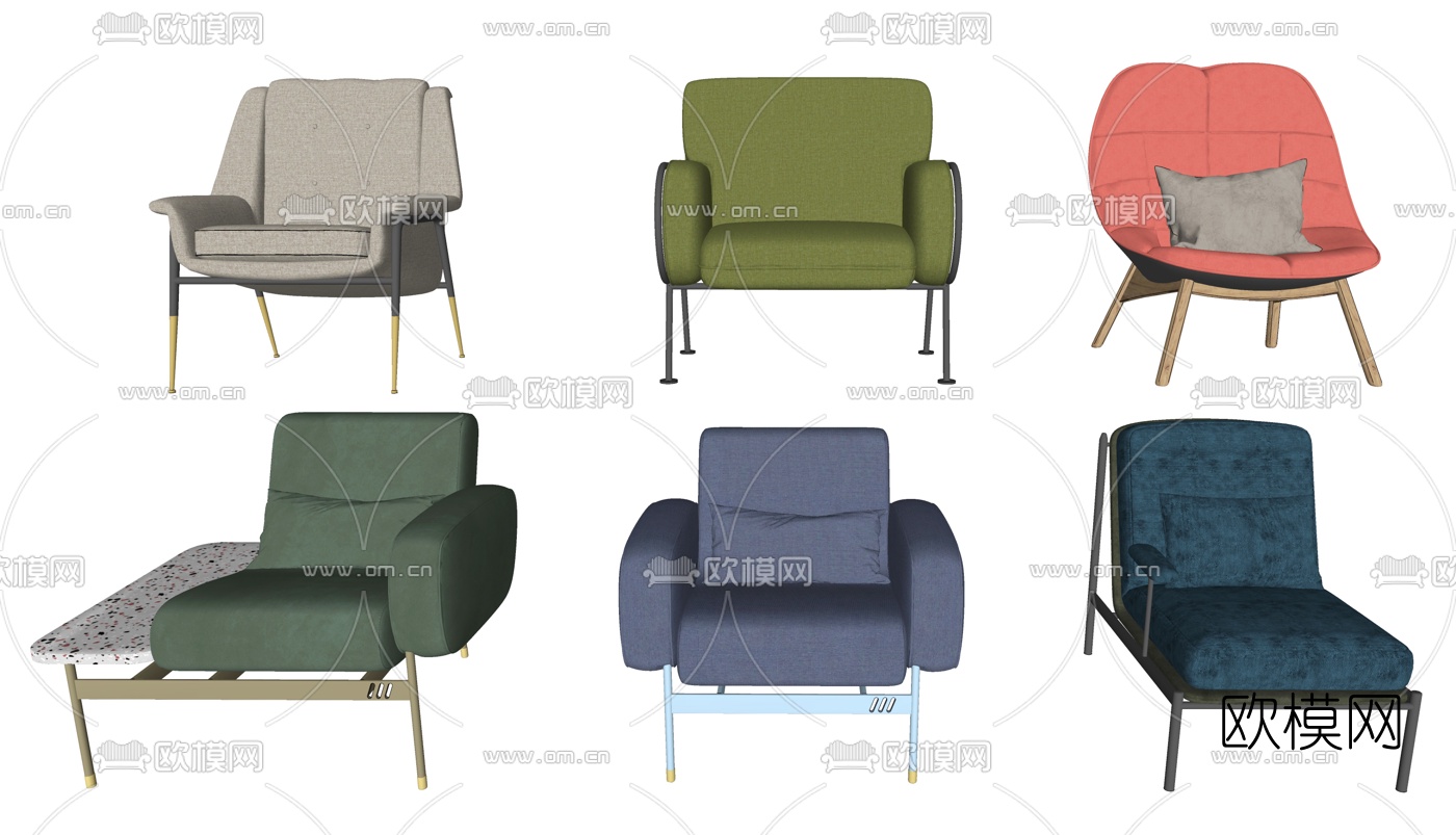 现布艺休闲沙发su模型下载（渲染图4）
