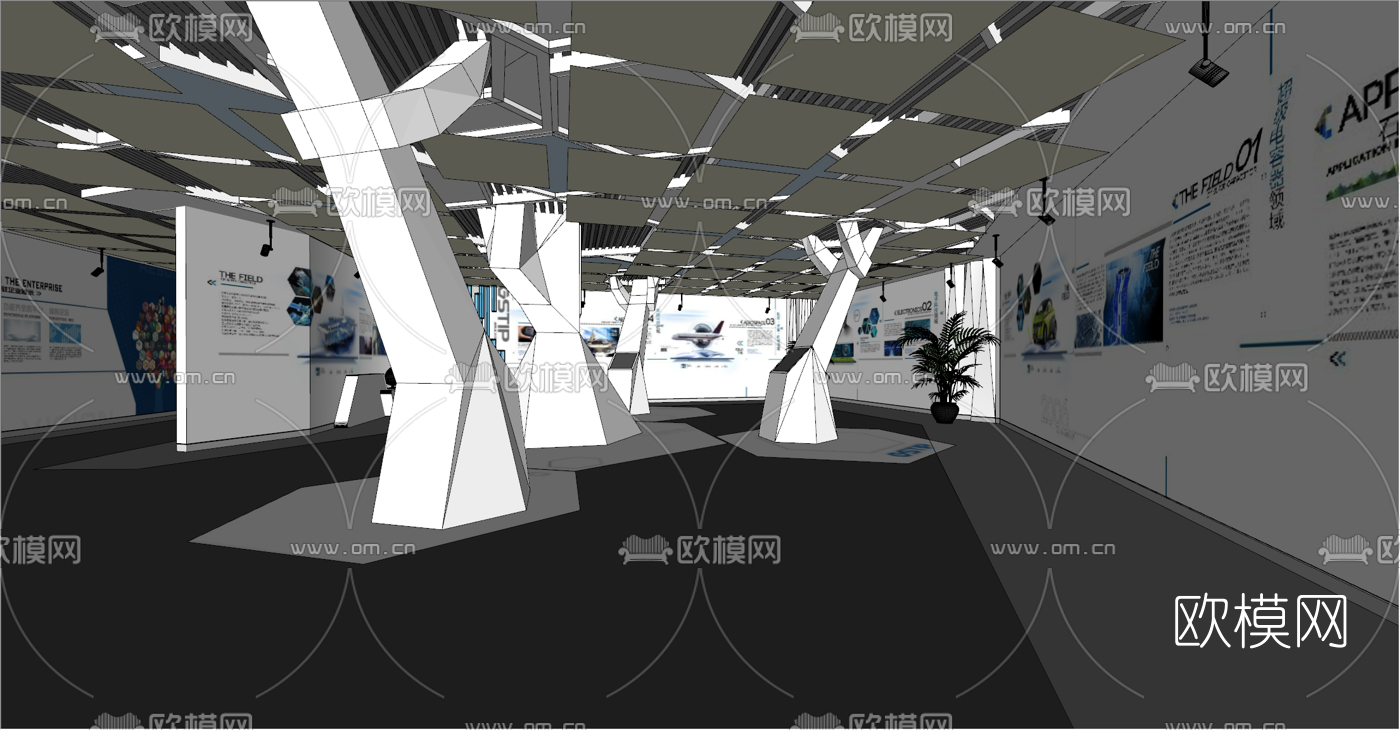现代科技展厅su模型下载（渲染图3）