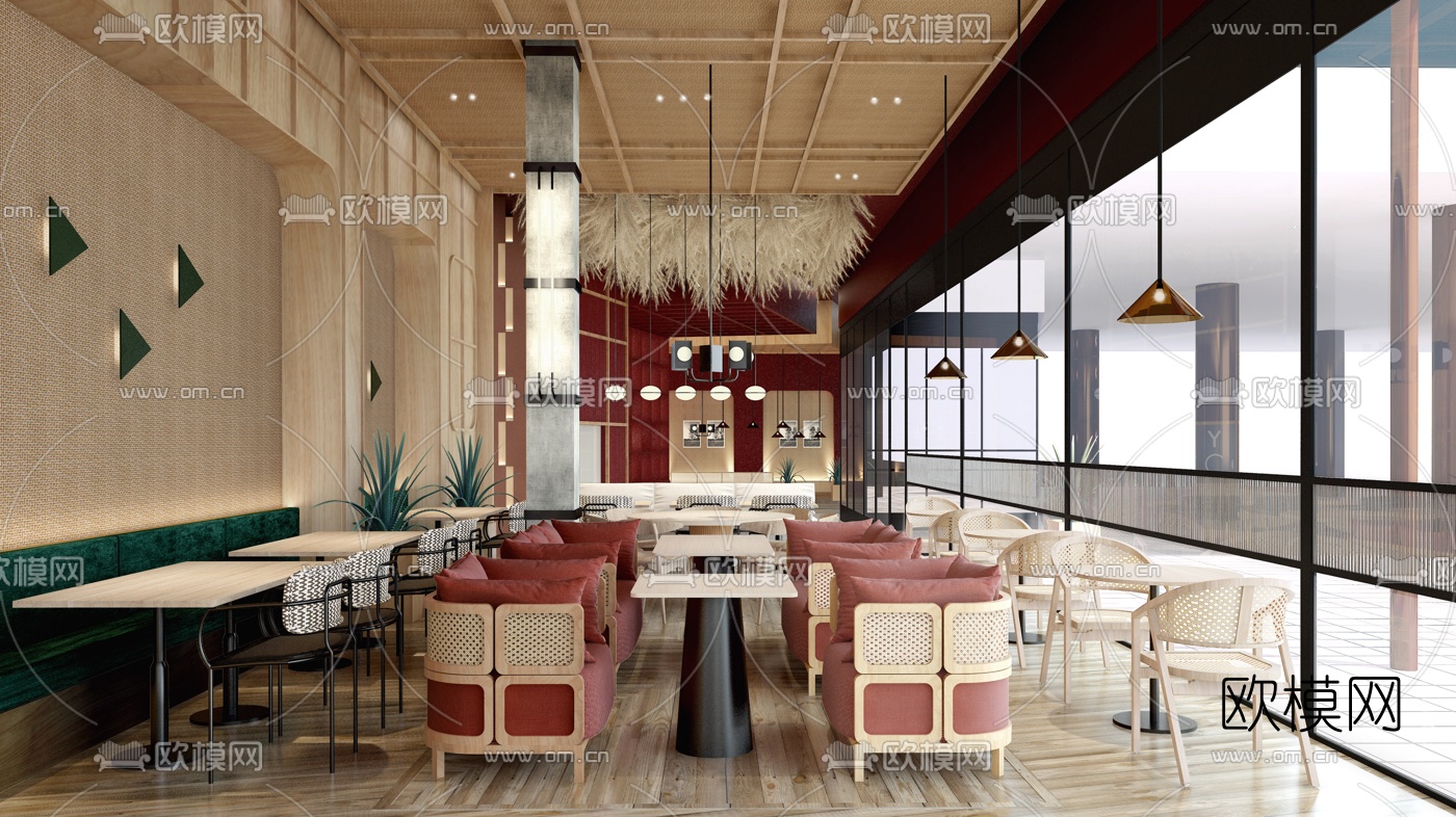 Proyecto Singular设计- 现代休闲餐厅3d模型