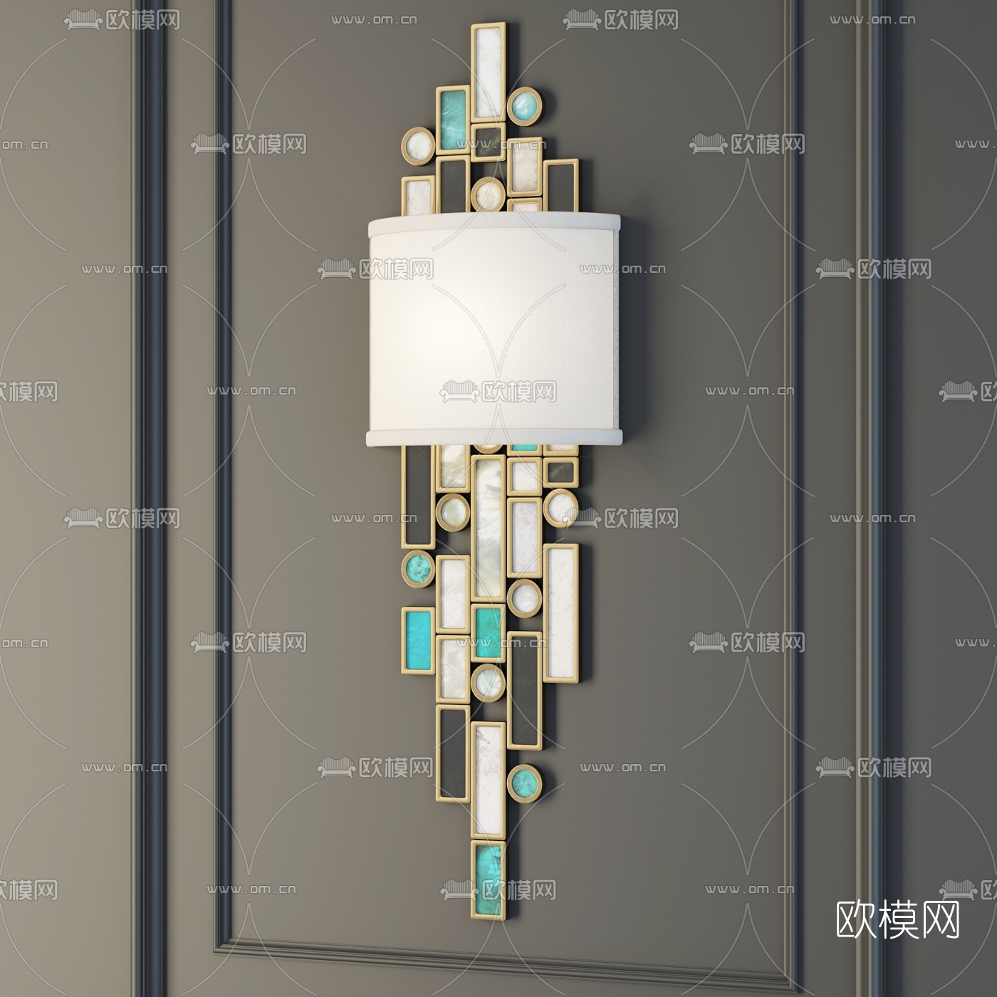 现代时尚壁灯组合3d模型