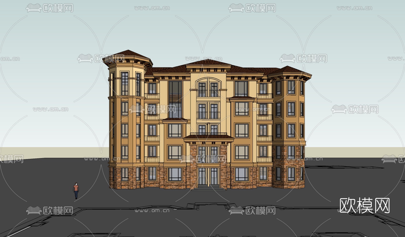 欧式酒店su模型下载