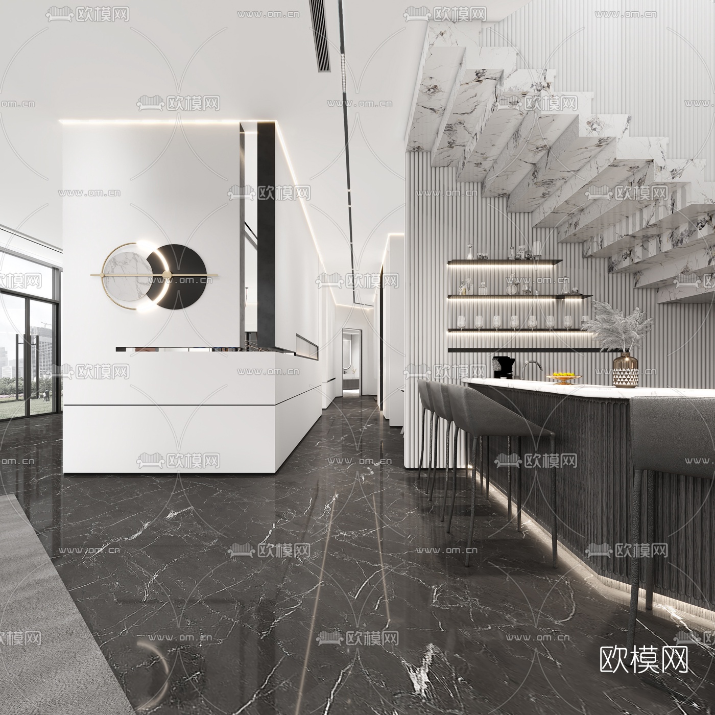 现代售楼处大厅3d模型下载（渲染图5）