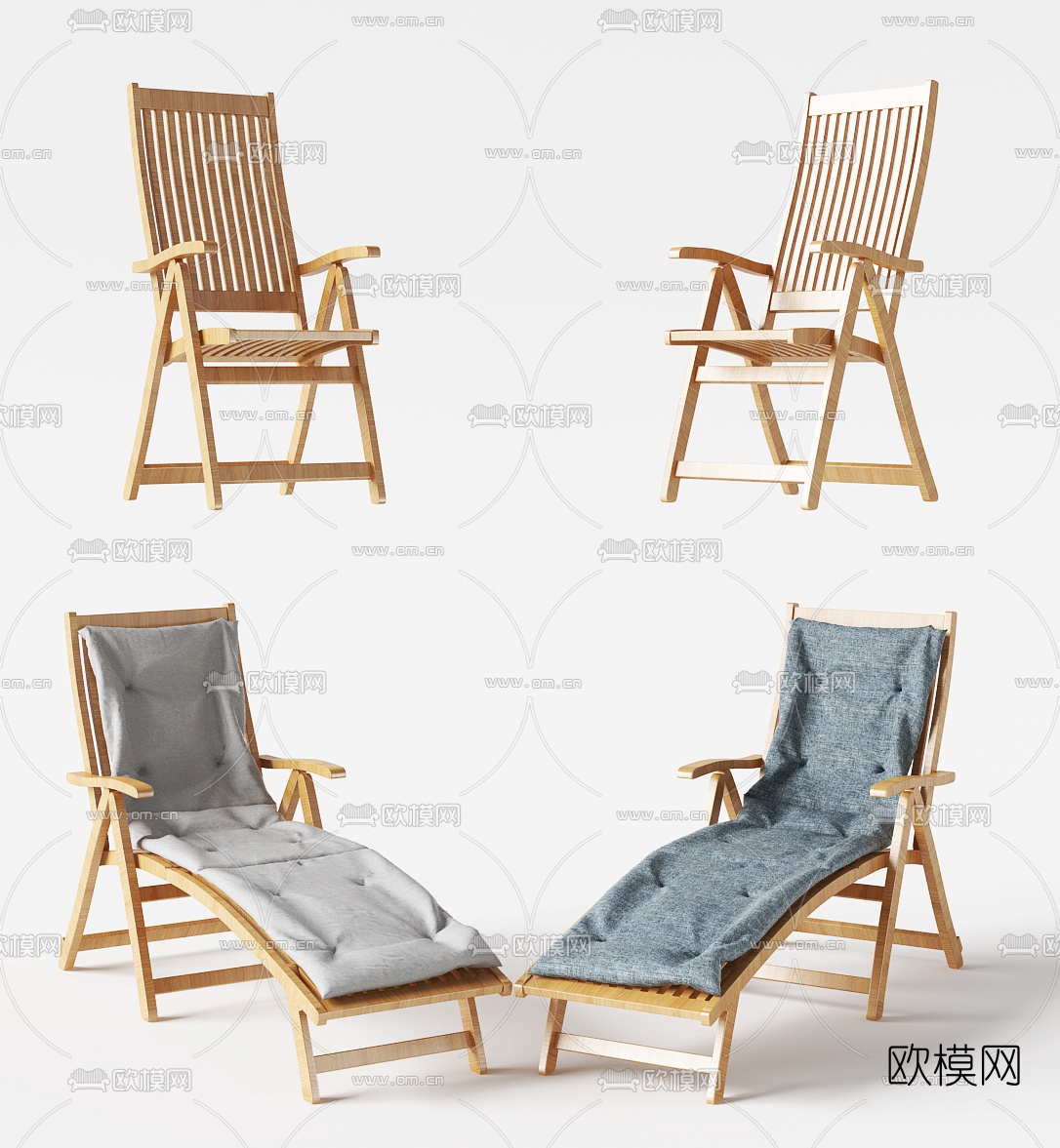 现代休闲躺椅3d模型下载