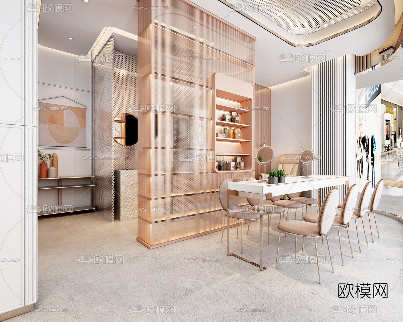 后现代美容院3d模型下载（渲染图2）