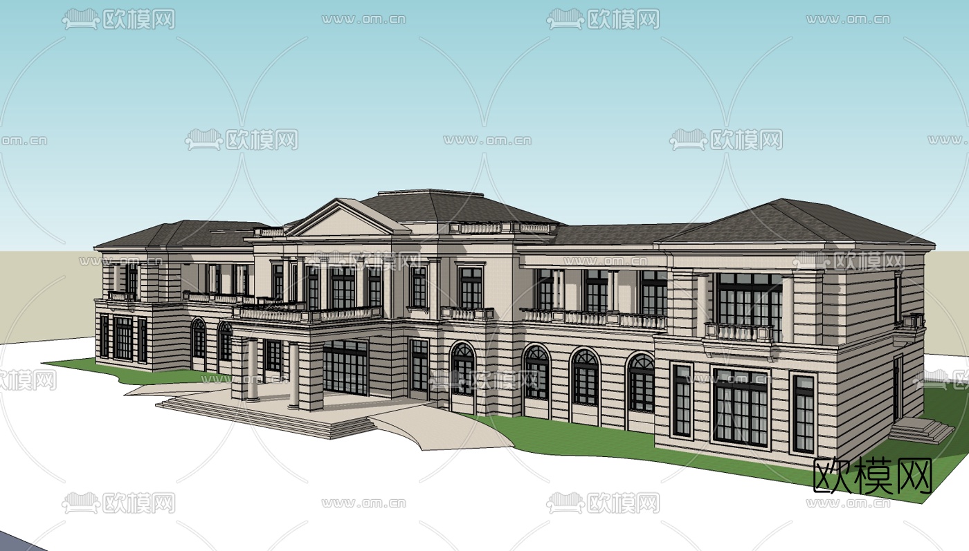 欧式休闲会所su模型下载（渲染图1）
