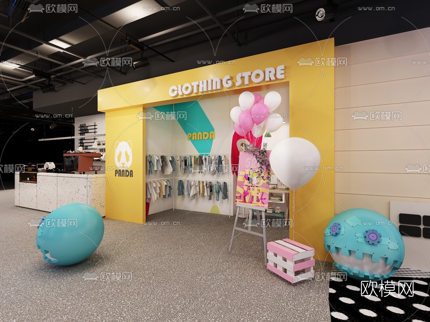 北欧儿童游戏活动区3d模型下载（渲染图2）