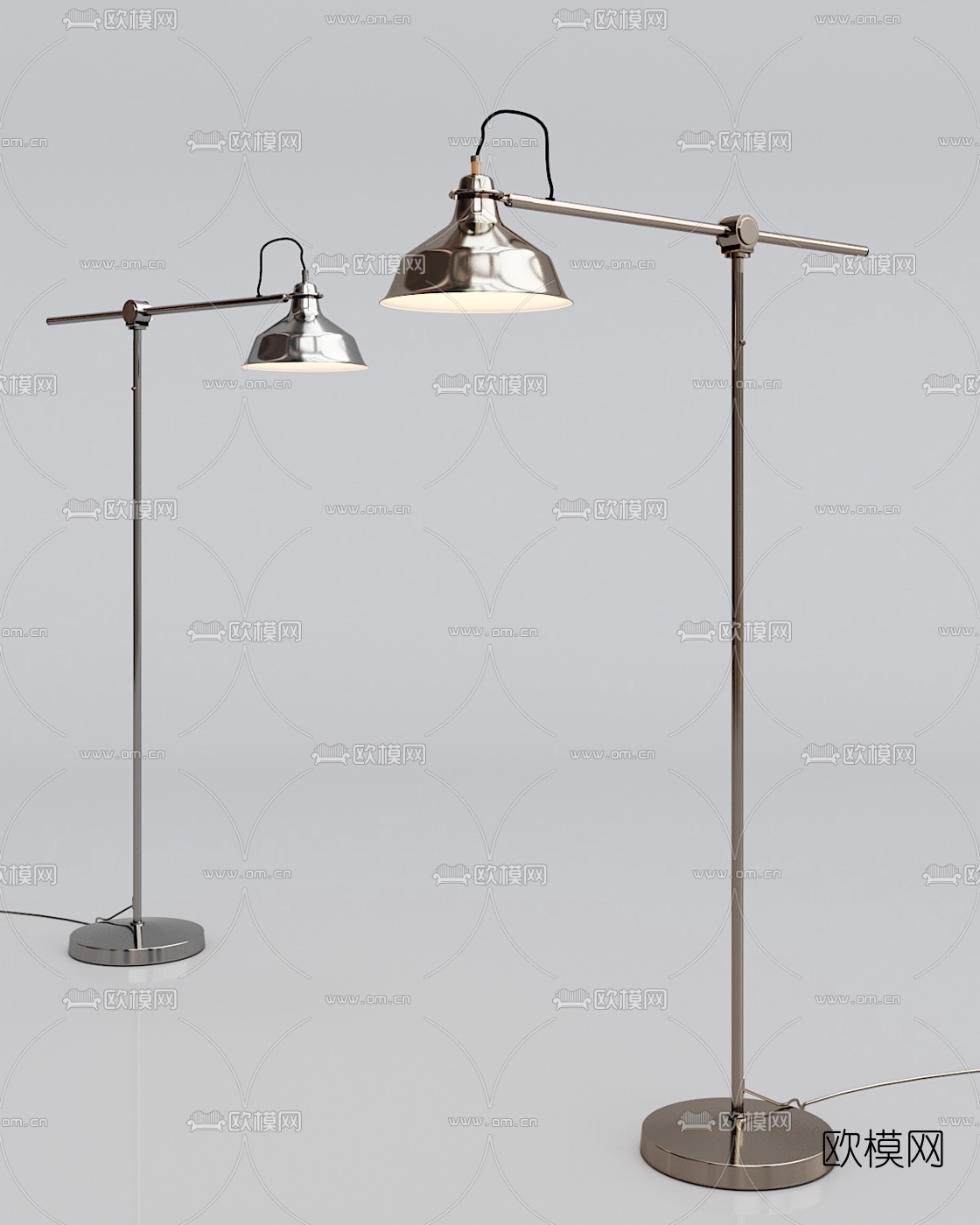 现代金属落地灯3d模型下载