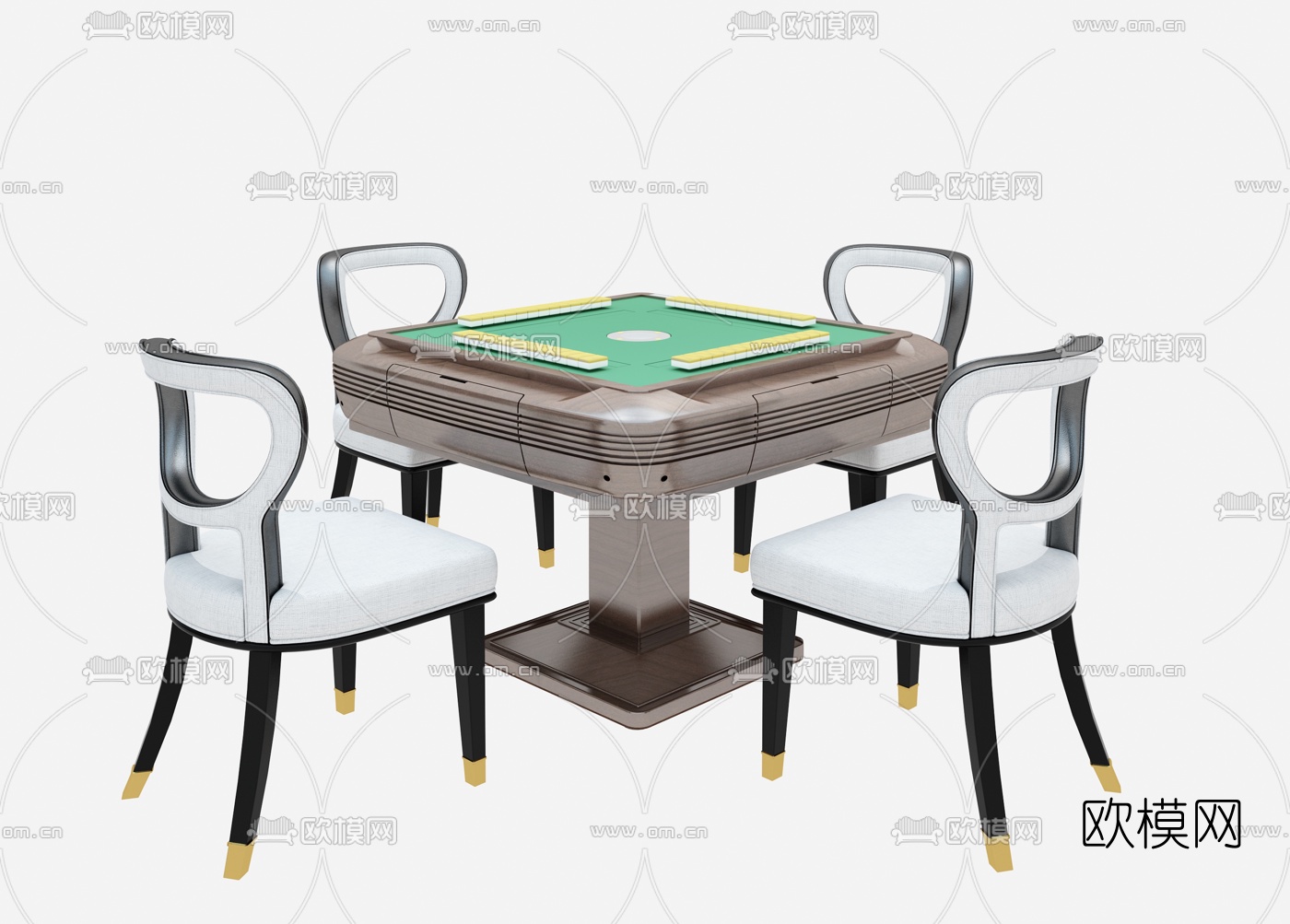 现代麻将桌椅3d模型下载