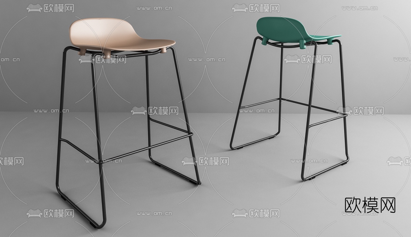 北欧糖系吧台椅3d模型下载