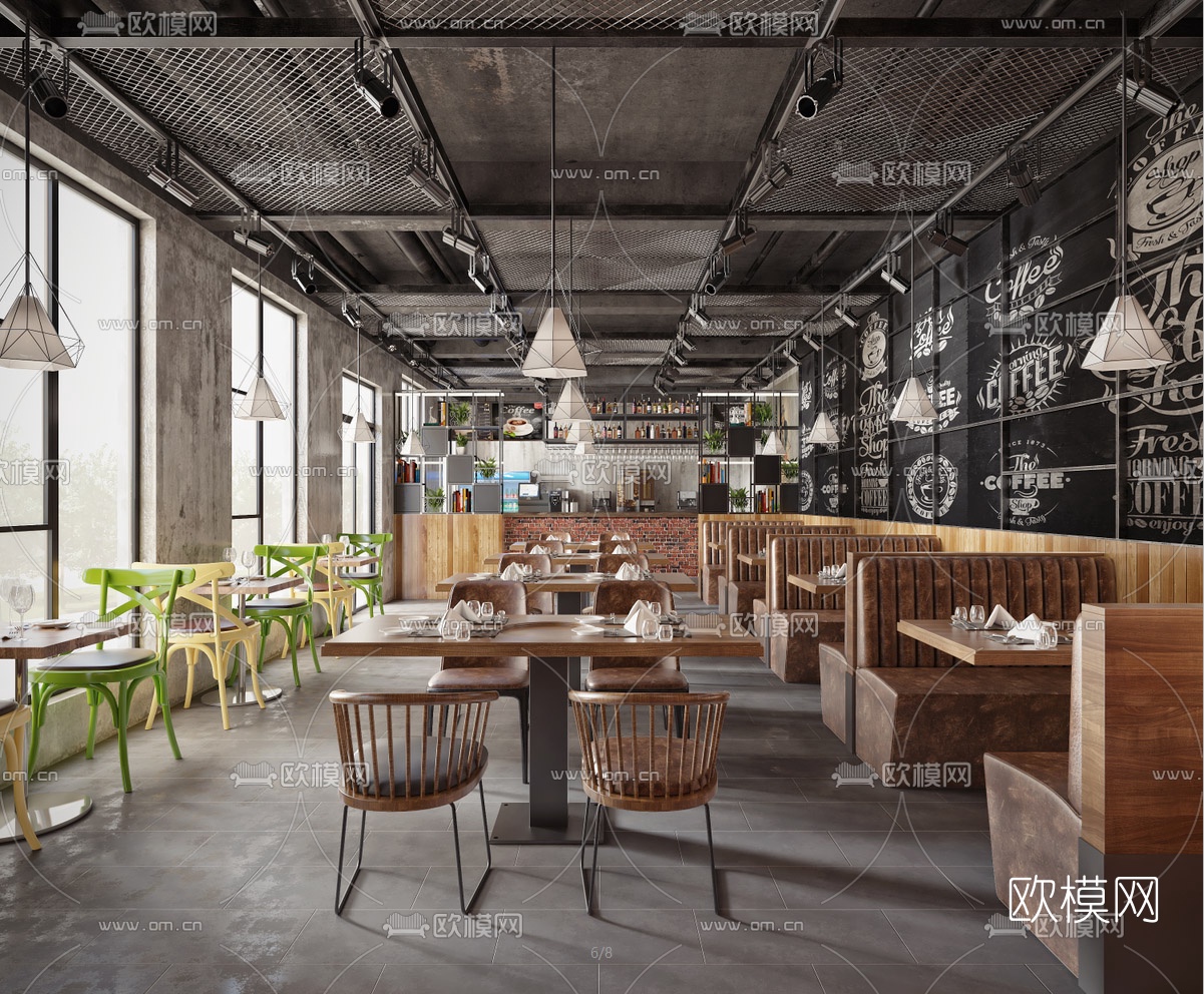 工业风快餐店3d模型下载（渲染图1）