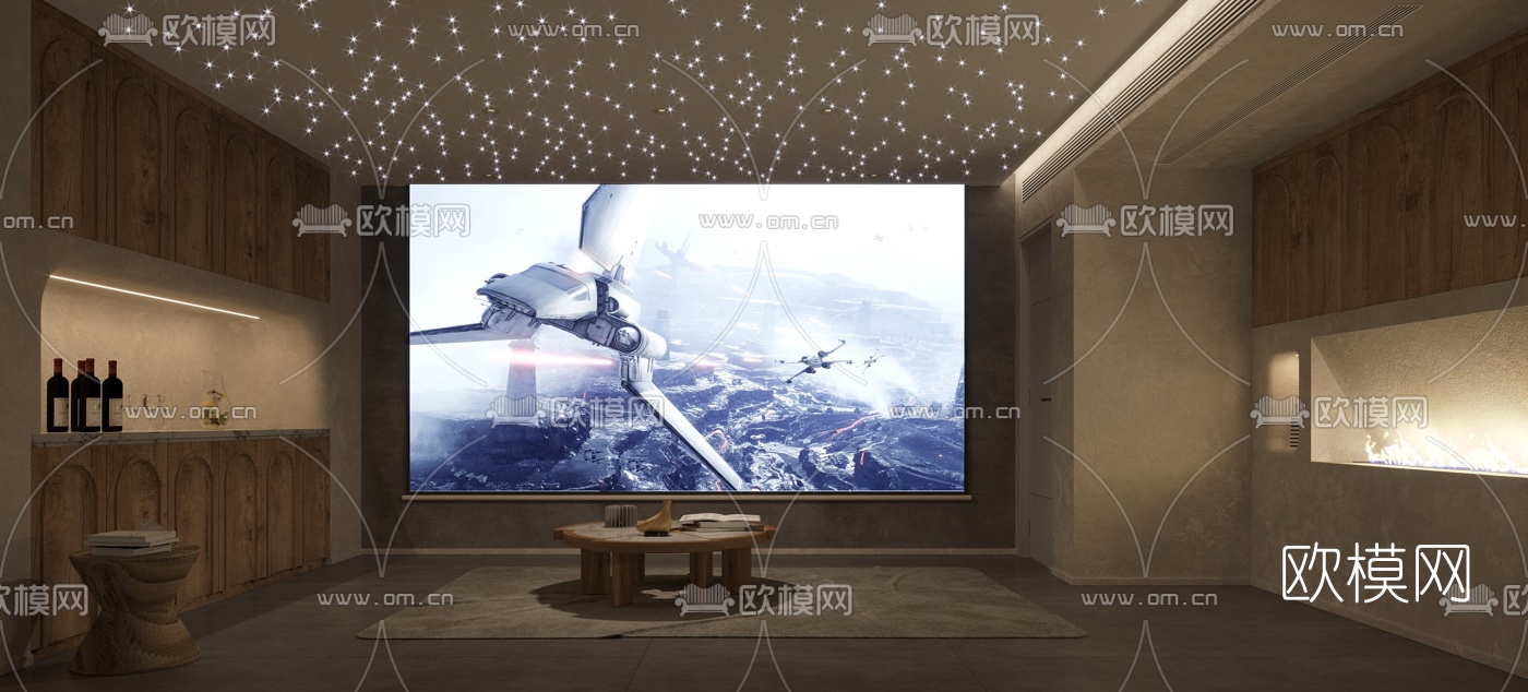 侘寂视听室影音室3d模型