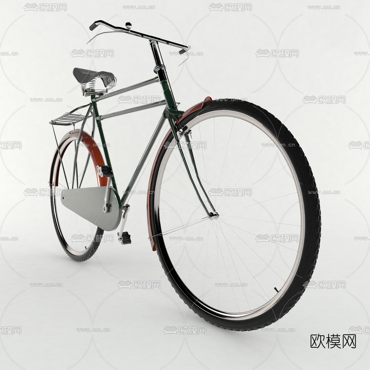 工业风老式自行车3D模型下载