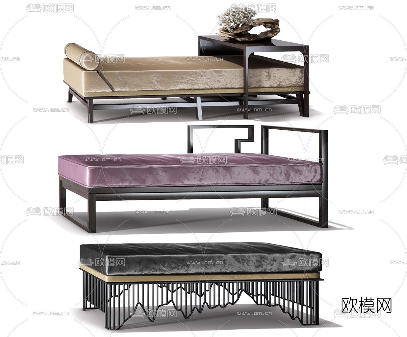 新中式脚踏3d模型下载