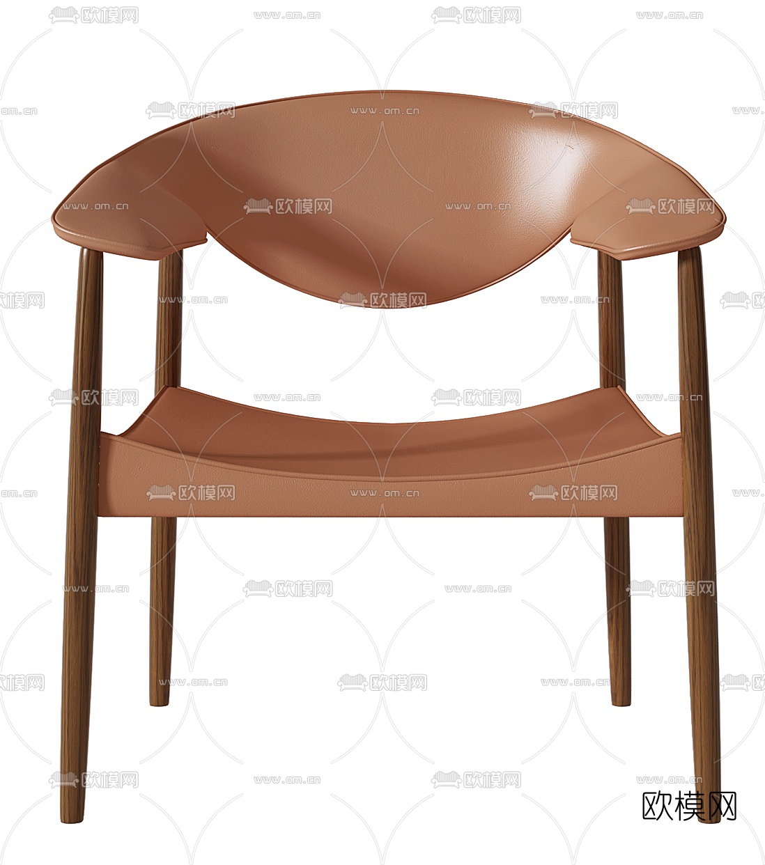 丹麦CARL HANSEN&SON品牌 北欧皮革原木单椅3d模型下载（渲染图3）