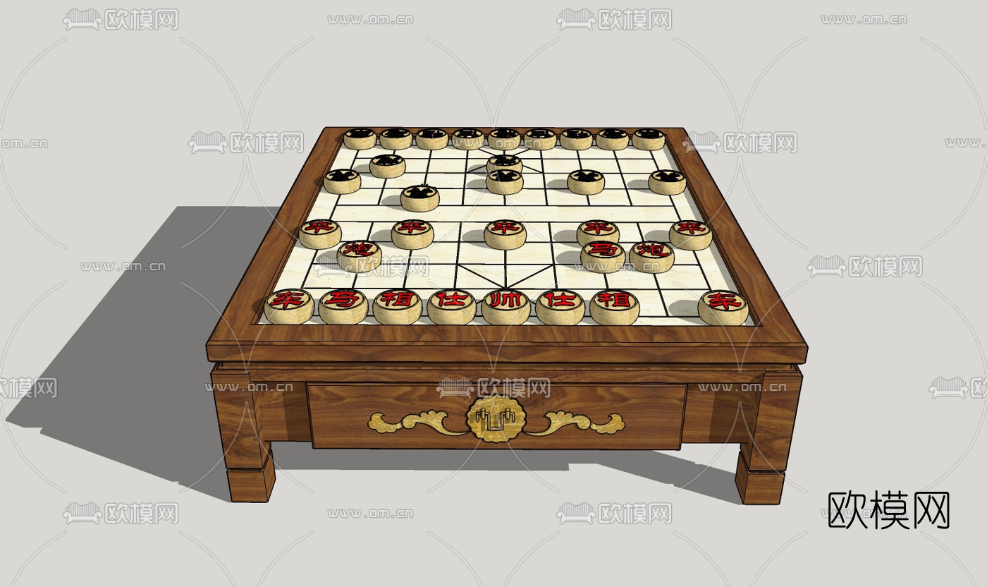 中式象棋组合免费su模型下载（渲染图3）