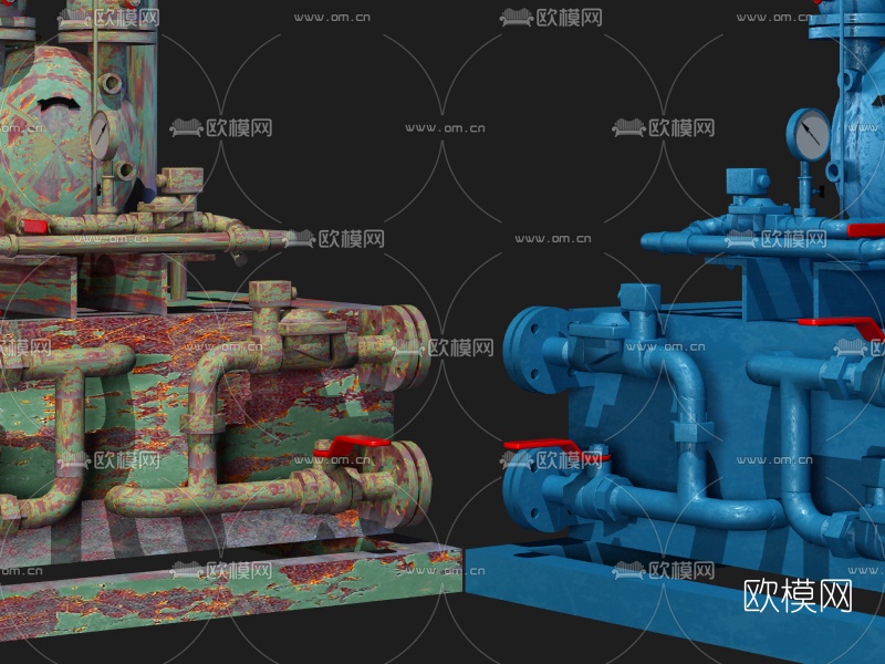 现代水管工业设备3d模型下载（渲染图2）
