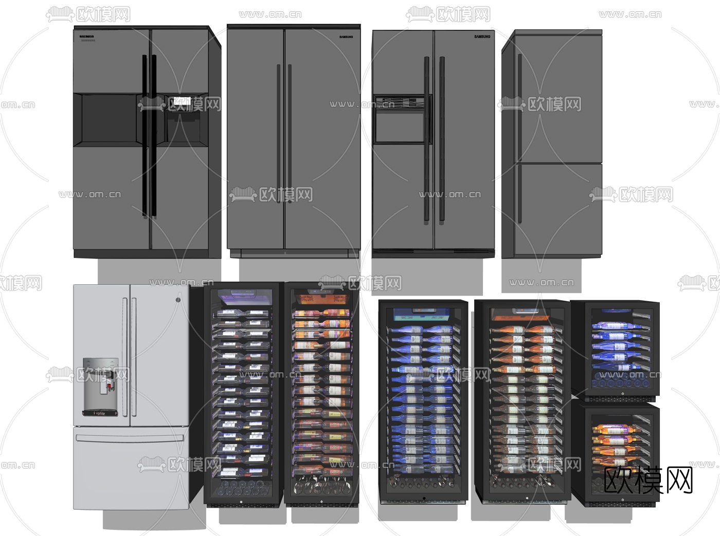 现代冰箱su模型下载