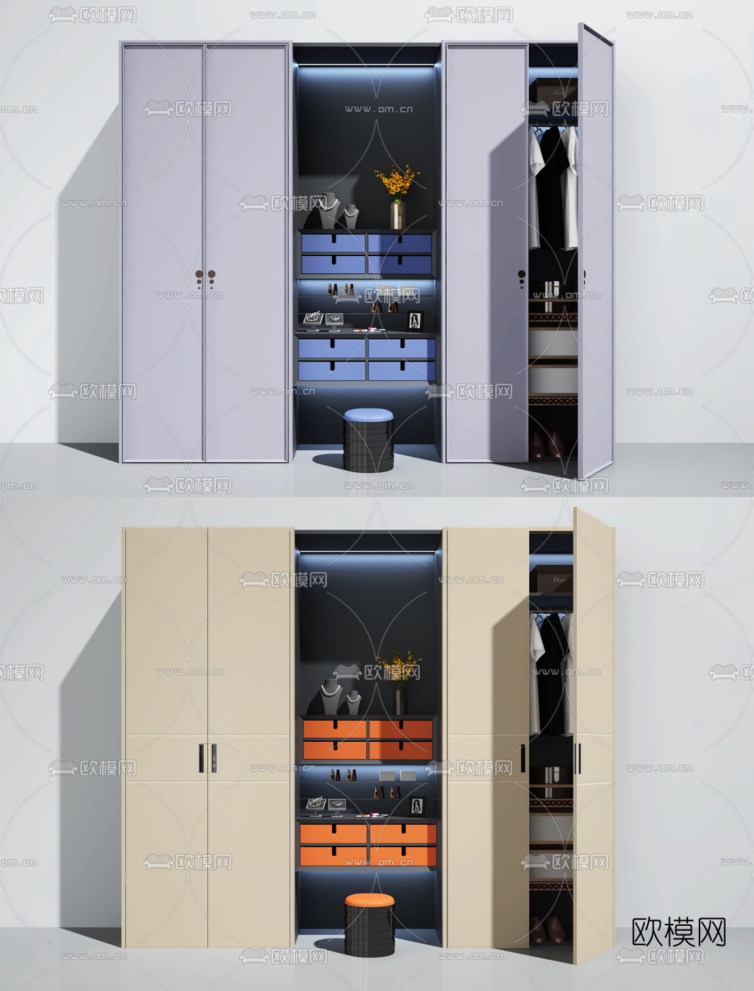现代衣柜3d模型