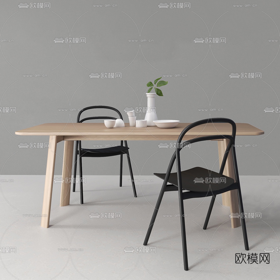 北欧餐桌椅3d模型