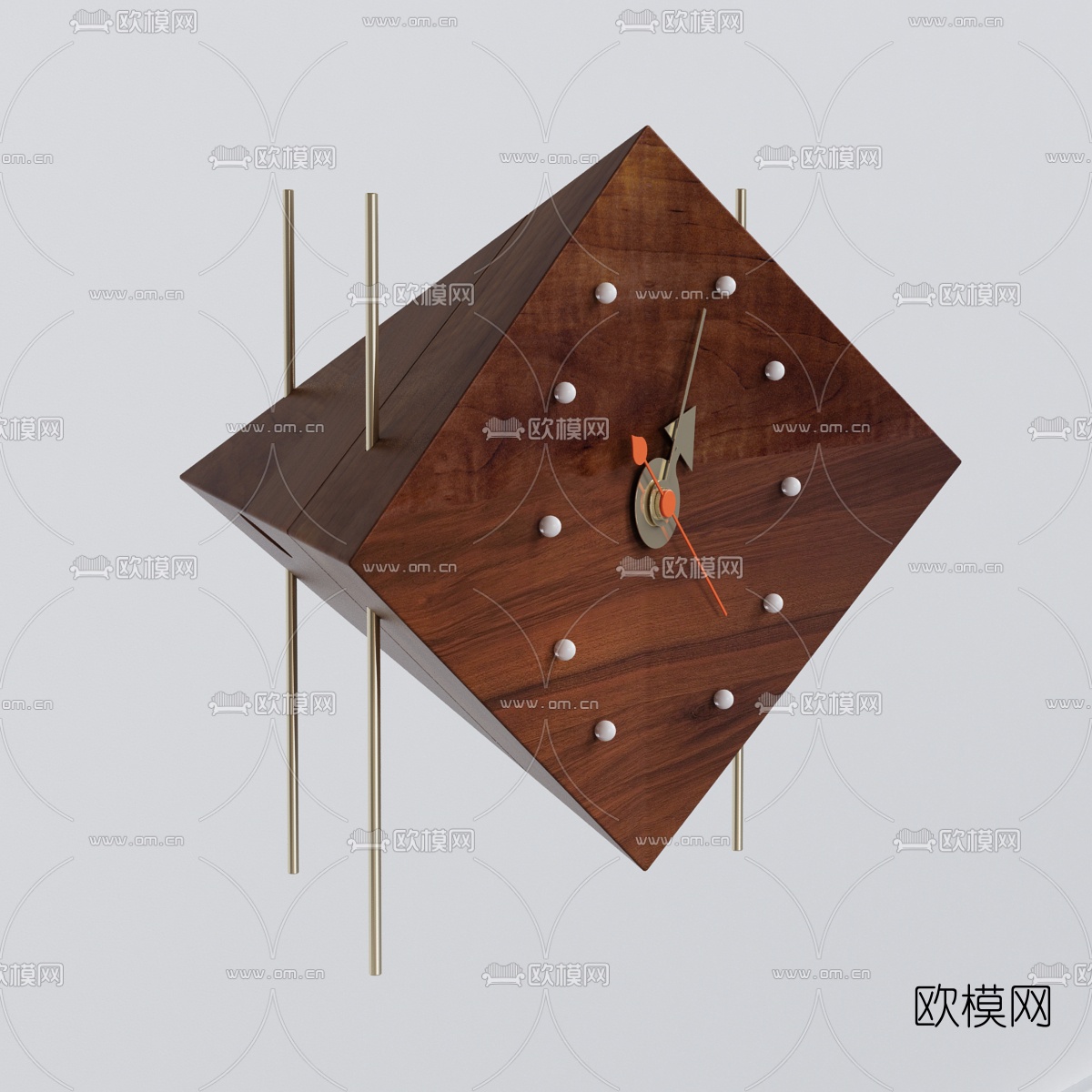 北欧木质时钟3d模型