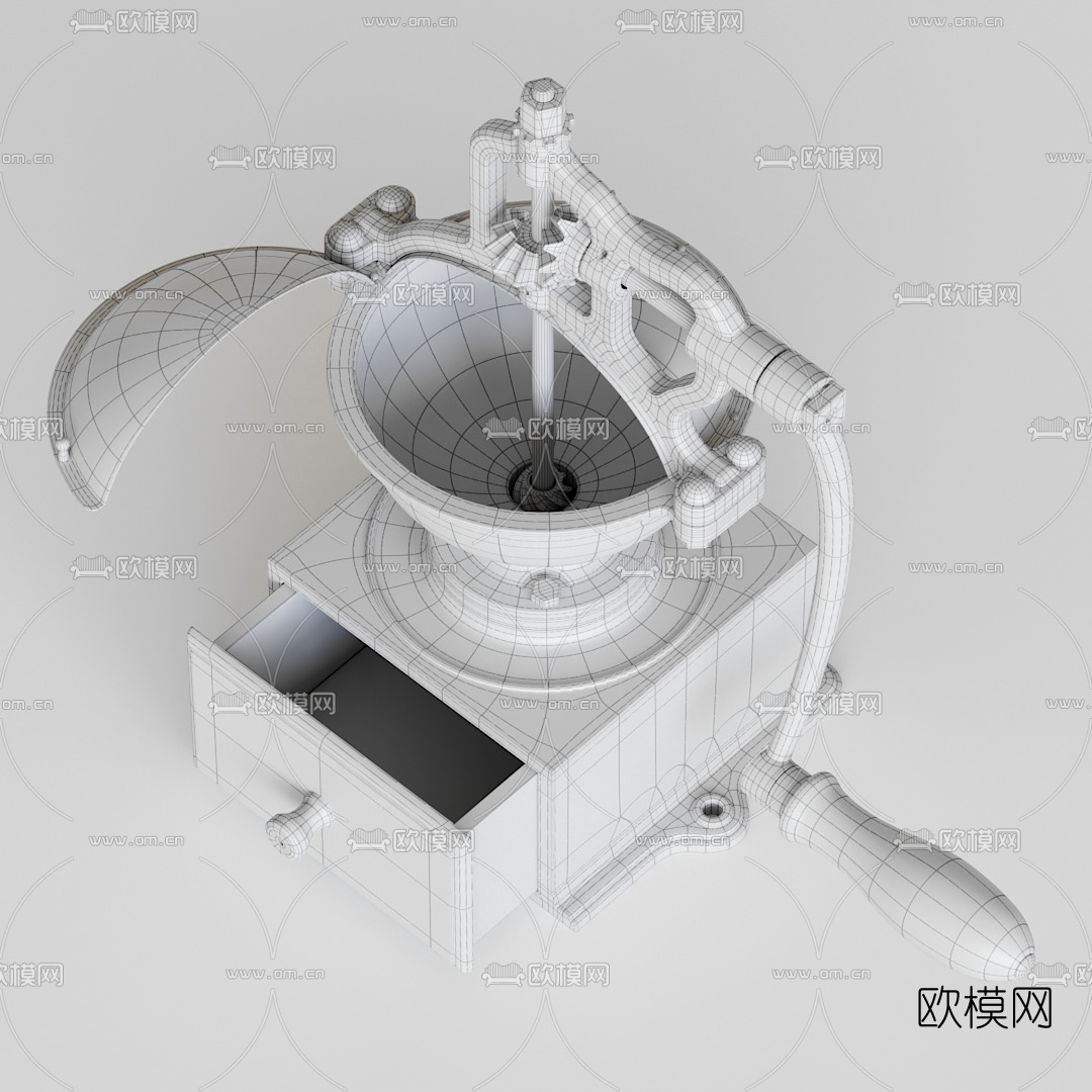 工业风小型手动咖啡机3d模型下载（渲染图6）