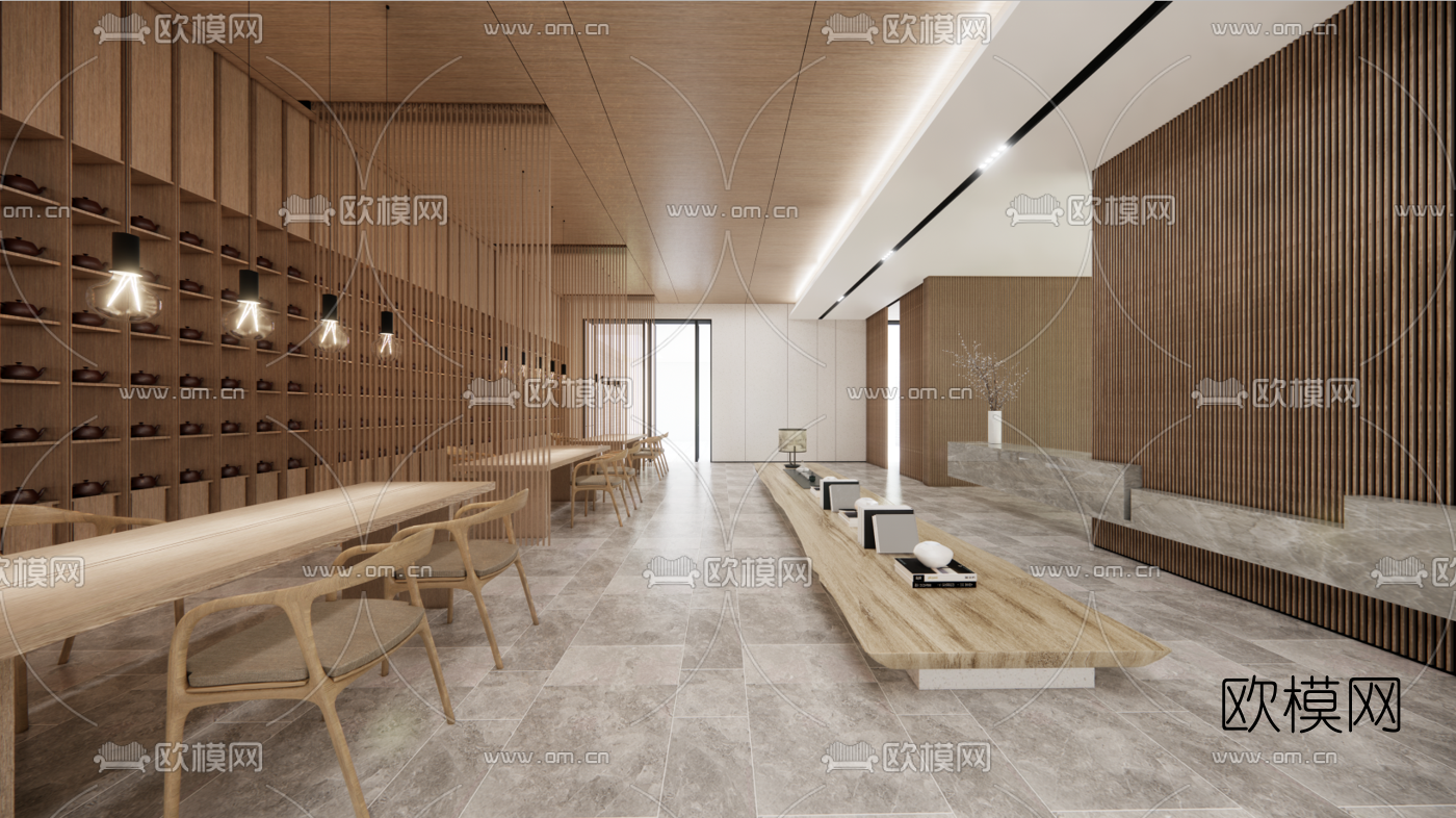 日式茶室su模型下载（渲染图1）