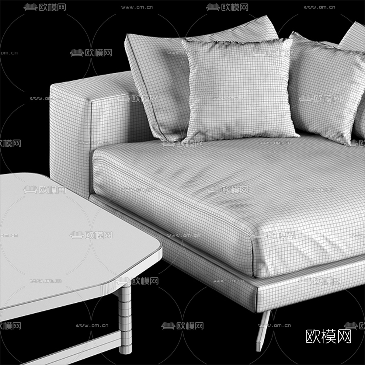 现代沙发组合3D模型