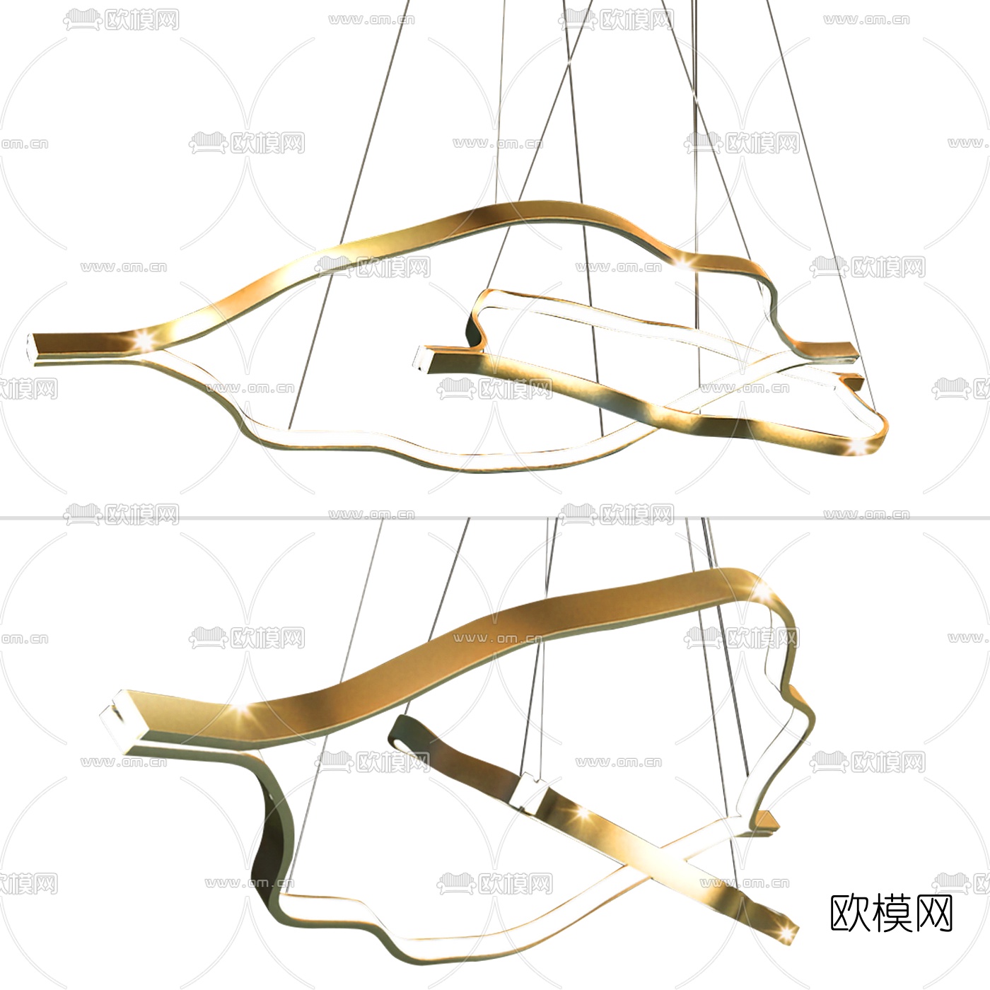 后现代金属吊灯3d模型