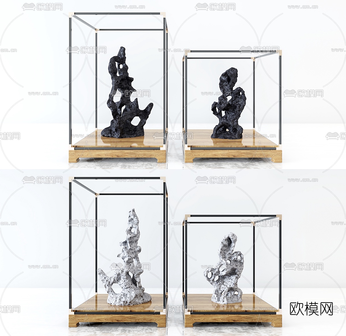 中式石雕摆件3D模型下载