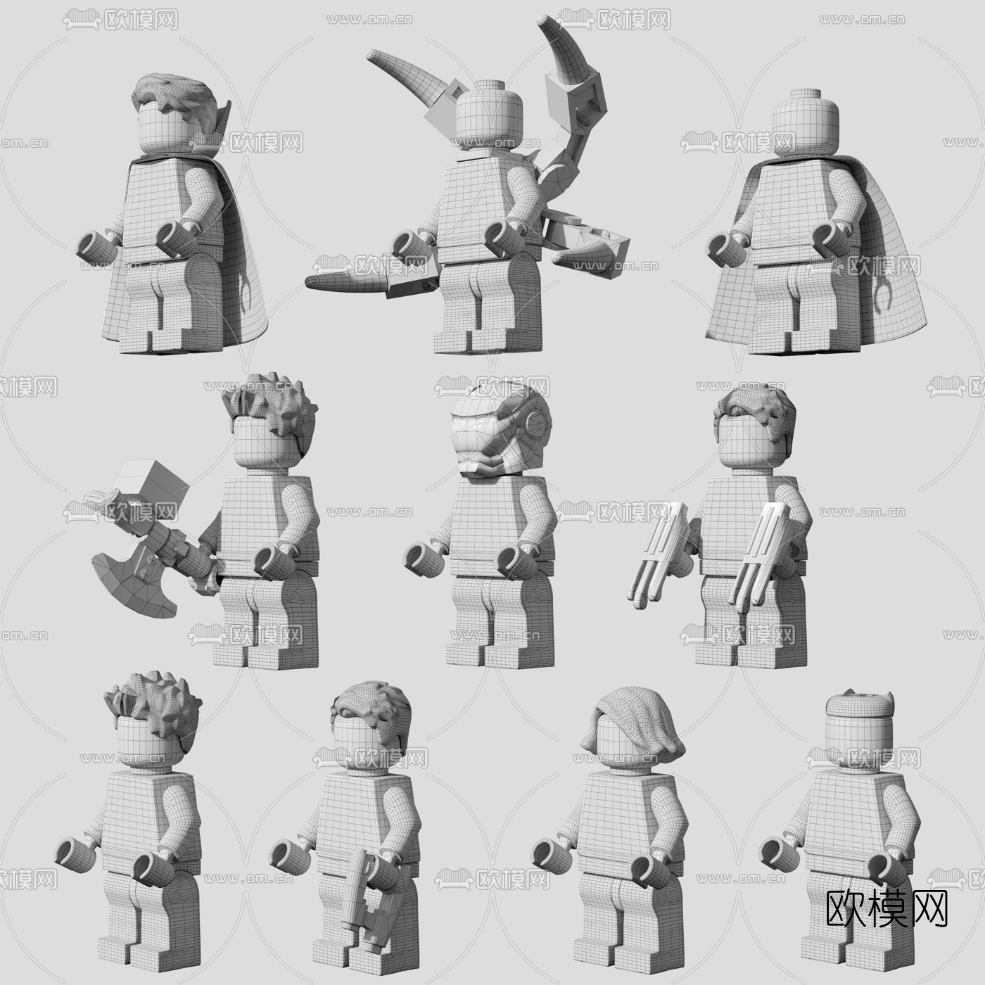 现代积木人物玩具3d模型下载（渲染图2）