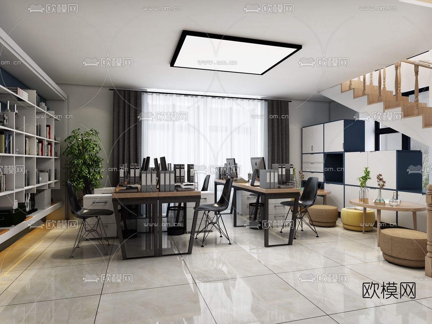 现代综合办公室3D模型下载_ID10518229_3dmax免费模型-欧模网