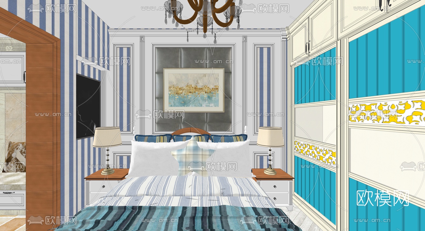 地中海客餐厅su模型下载（渲染图9）