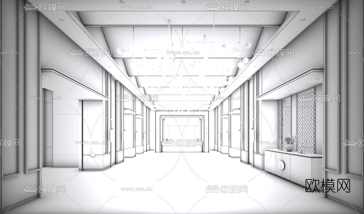 现代售楼处大堂3d模型下载（渲染图2）