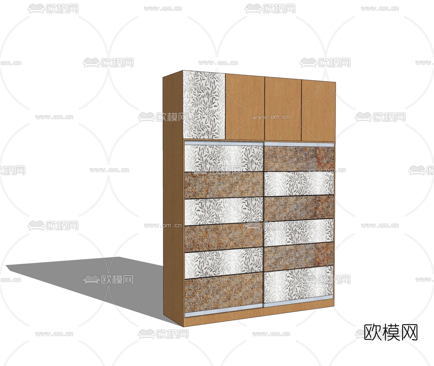 现代衣柜免费su模型下载