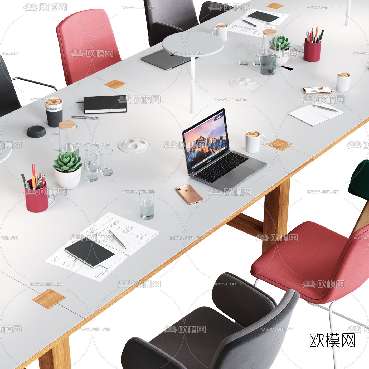 现代会议桌椅3d模型