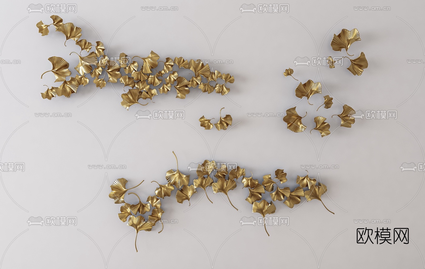 现代金属墙饰挂件3d模型下载
