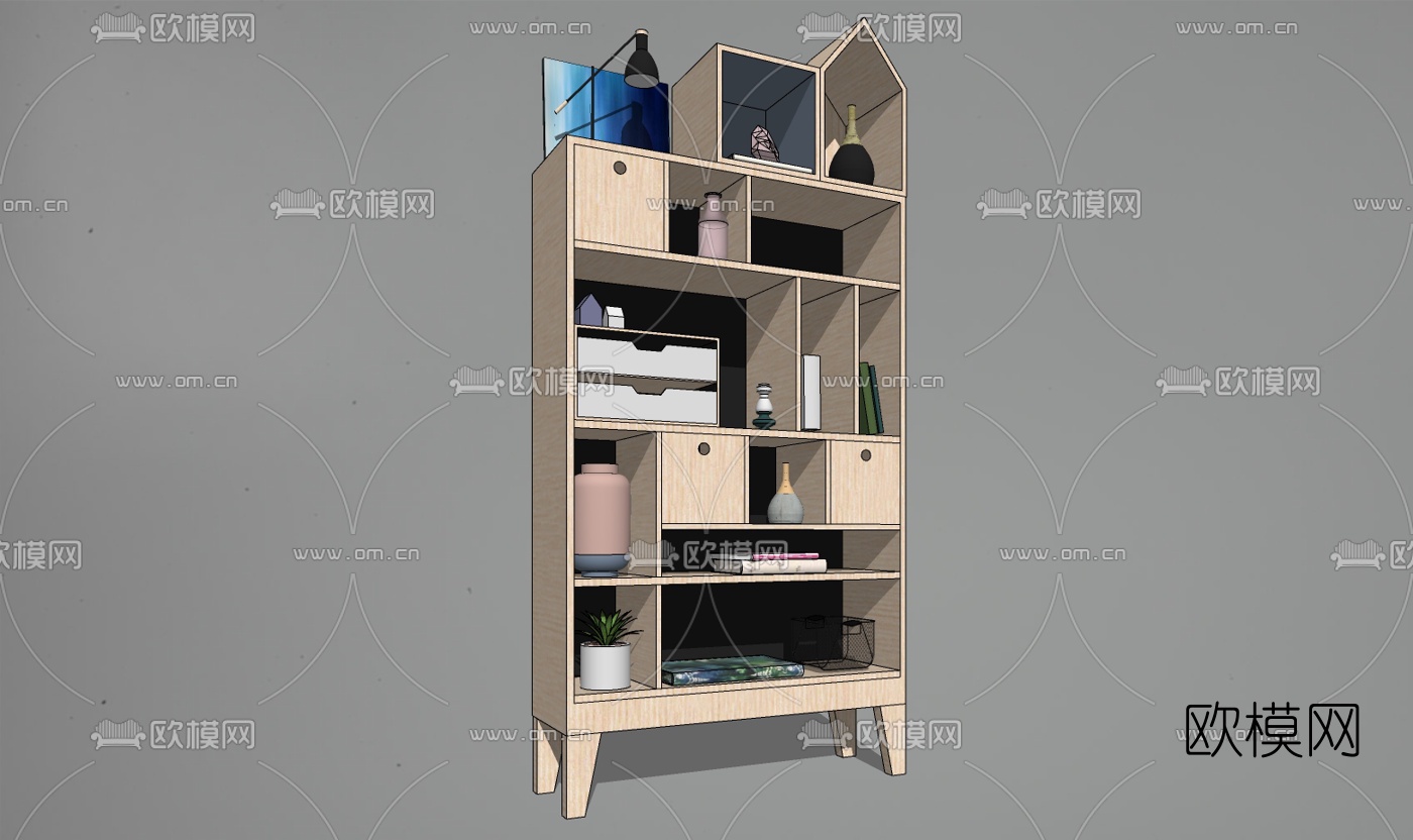 北欧装饰柜免费su模型下载