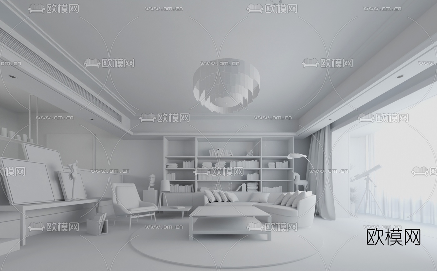 北欧客厅3d模型