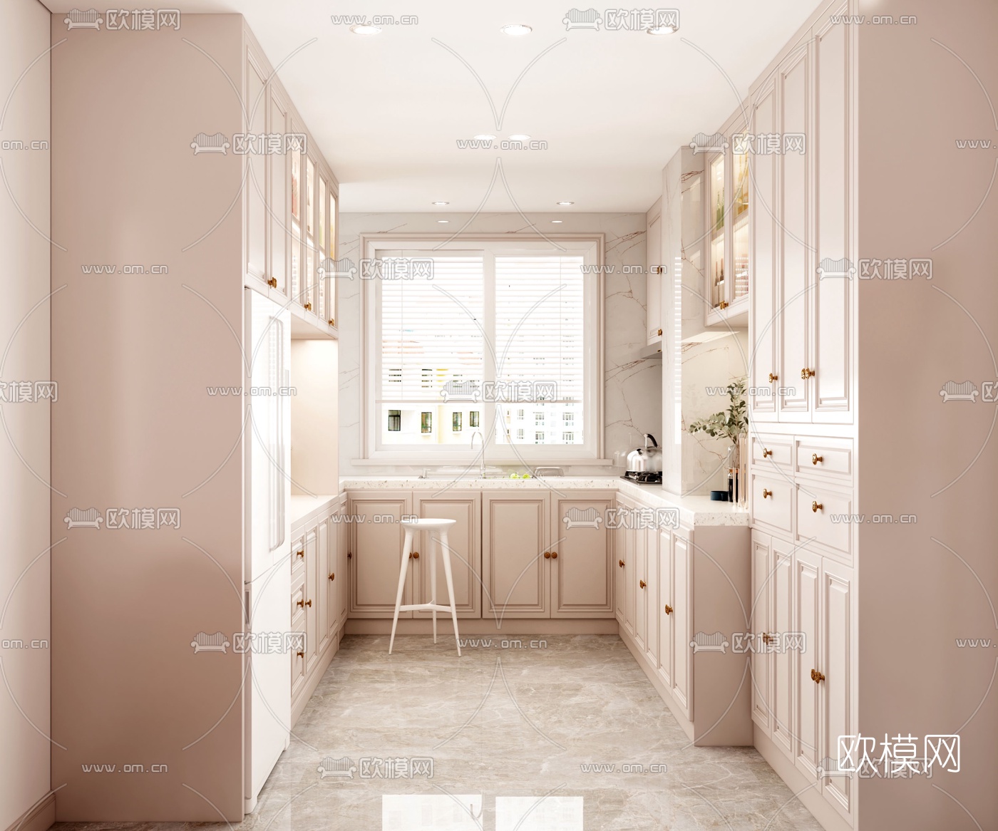 简美轻奢客厅餐厅3d模型下载（渲染图6）