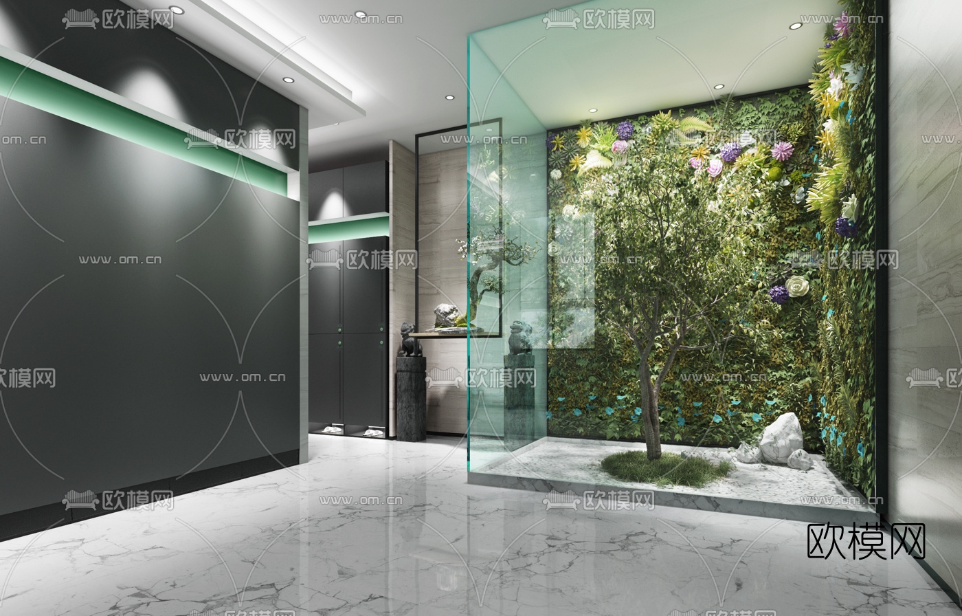 现代公共卫生间3d模型下载（渲染图4）